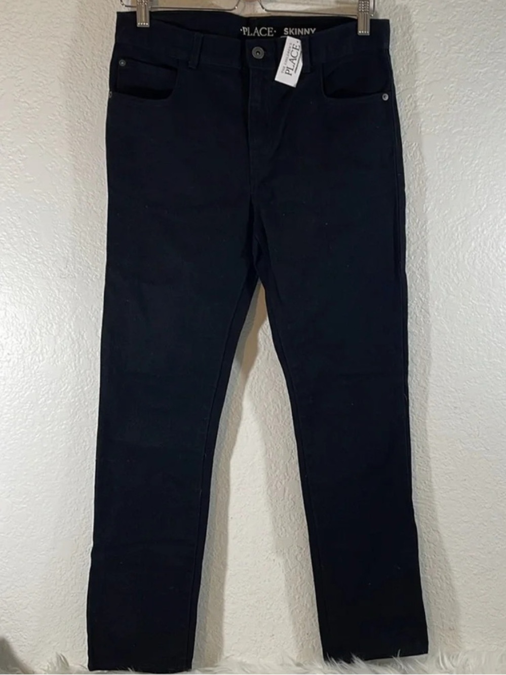 THE CHILDREN’S PLACE Husky Boys Skinny Black Wash Denim Jeans Size 14 NEW